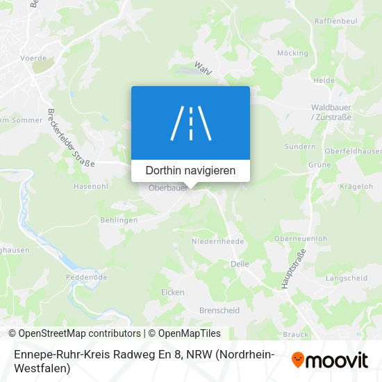 Ennepe-Ruhr-Kreis Radweg En 8 Karte