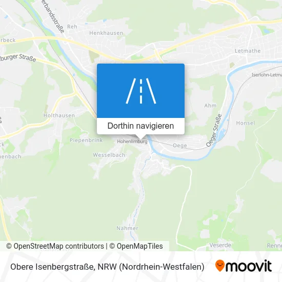 Obere Isenbergstraße Karte
