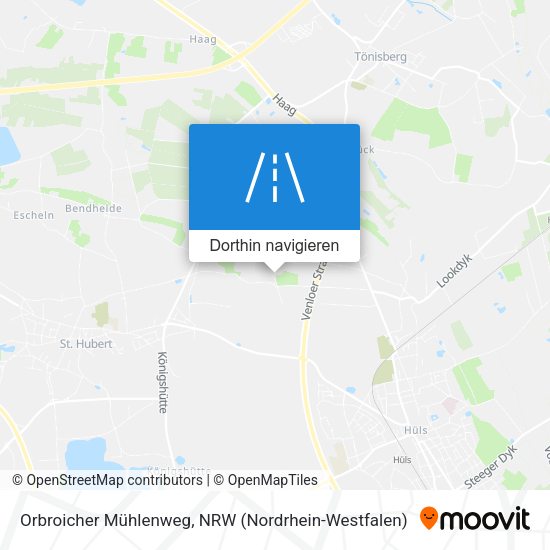 Orbroicher Mühlenweg Karte