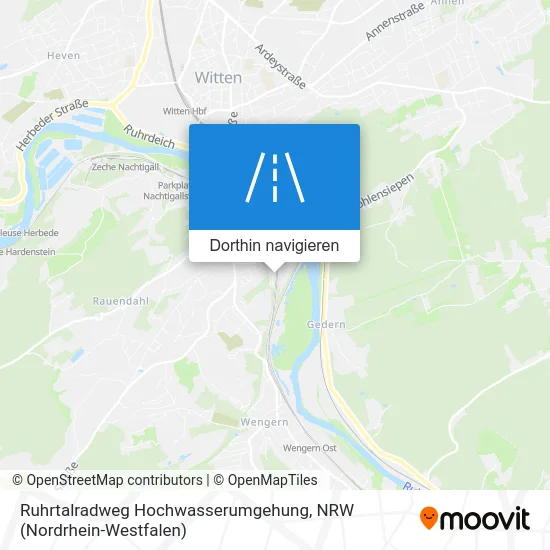 Ruhrtalradweg Hochwasserumgehung Karte