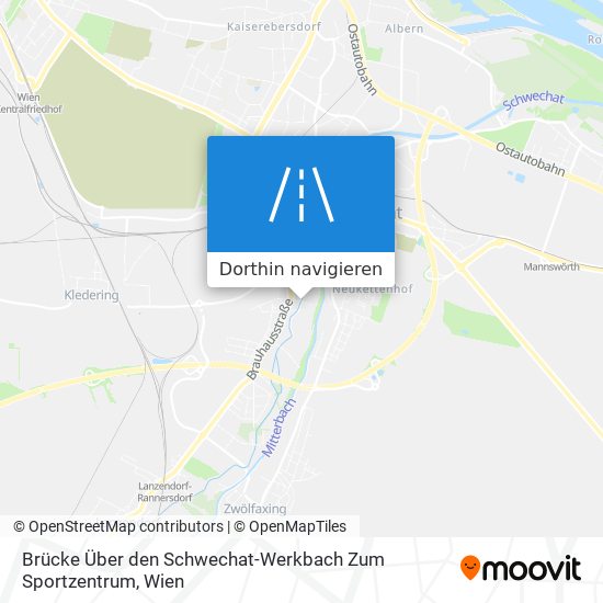 Brücke Über den Schwechat-Werkbach Zum Sportzentrum Karte