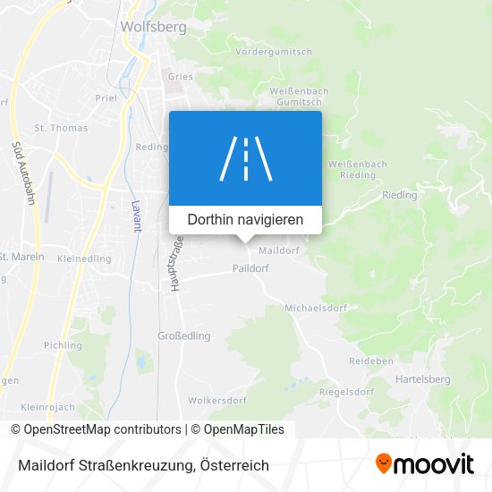 Maildorf Straßenkreuzung Karte