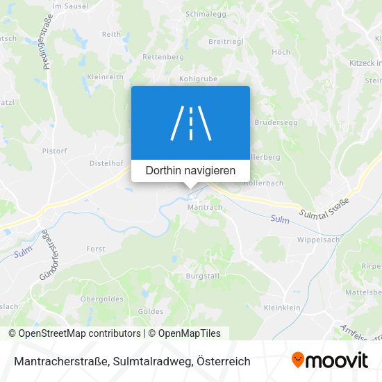 Mantracherstraße, Sulmtalradweg Karte