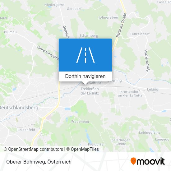 Oberer Bahnweg Karte