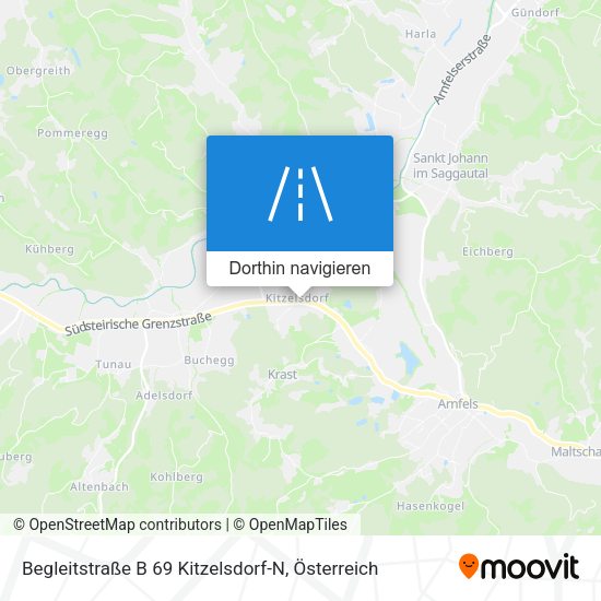 Begleitstraße B 69 Kitzelsdorf-N Karte