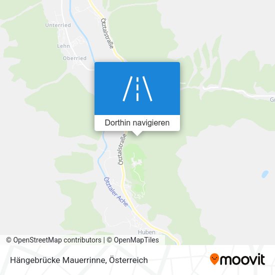 Hängebrücke Mauerrinne Karte