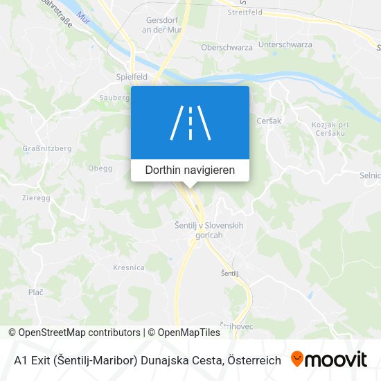 A1 Exit (Šentilj-Maribor) Dunajska Cesta Karte