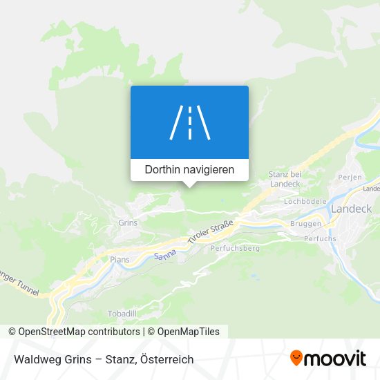 Waldweg Grins – Stanz Karte