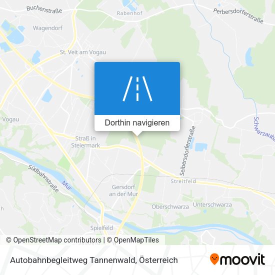 Autobahnbegleitweg Tannenwald Karte
