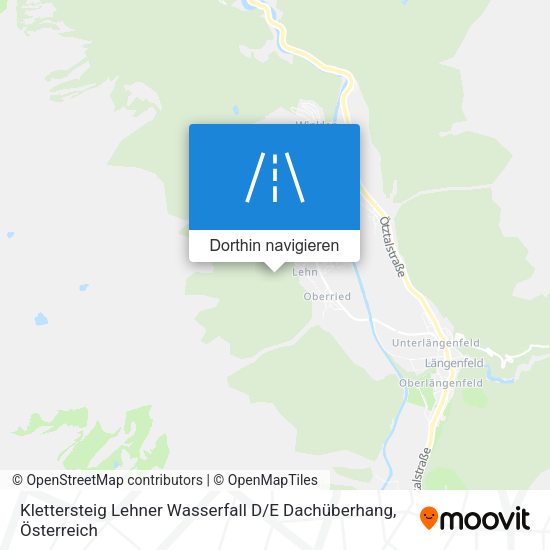 Klettersteig Lehner Wasserfall D / E Dachüberhang Karte
