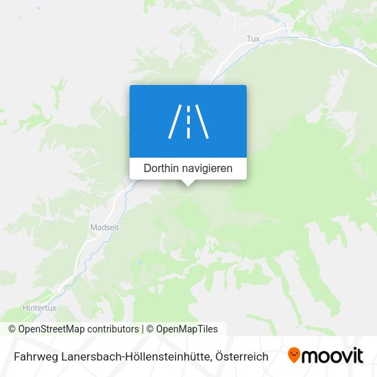 Fahrweg Lanersbach-Höllensteinhütte Karte