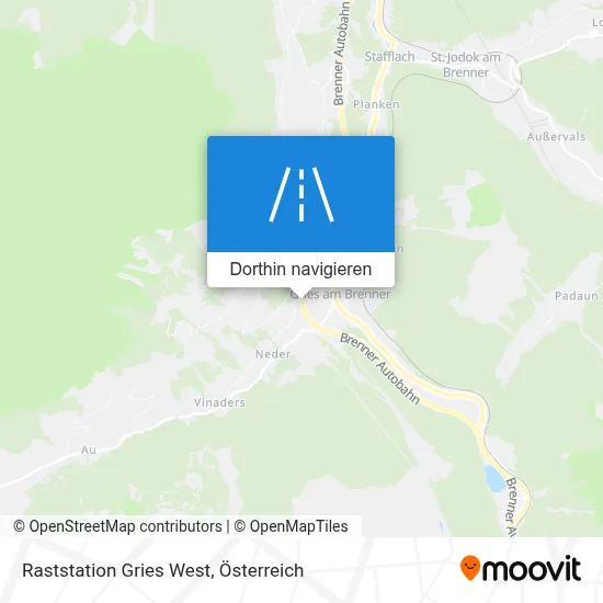 Raststation Gries West Karte