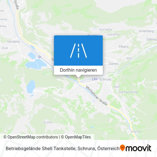 Betriebsgelände Shell Tankstelle, Schruns Karte