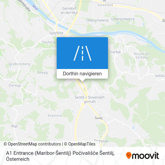 A1 Entrance (Maribor-Šentilj) Počivališče Šentilj Karte