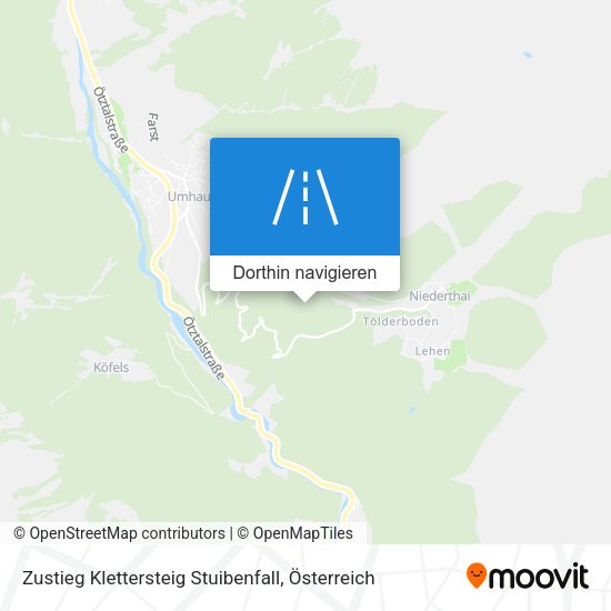Zustieg Klettersteig Stuibenfall Karte