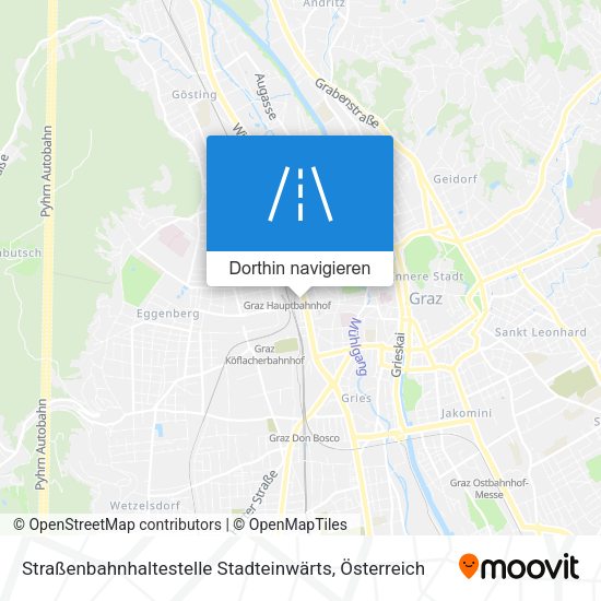 Straßenbahnhaltestelle Stadteinwärts Karte