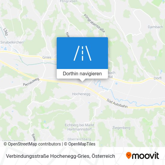 Verbindungsstraße Hochenegg-Gries Karte