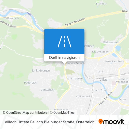 Villach Untere Fellach Bleiburger Straße Karte