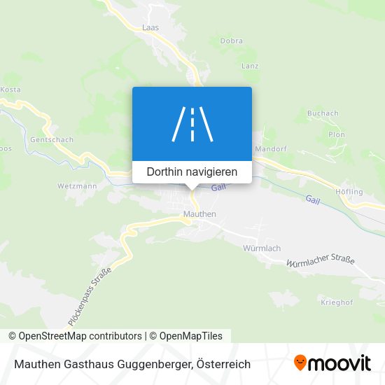 Mauthen Gasthaus Guggenberger Karte