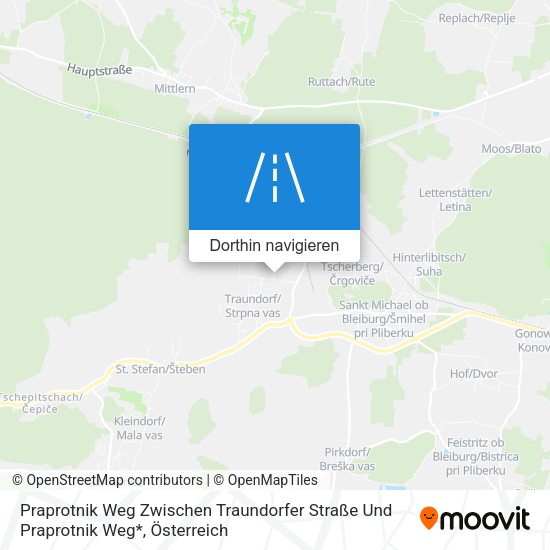 Praprotnik Weg Zwischen Traundorfer Straße Und Praprotnik Weg* Karte