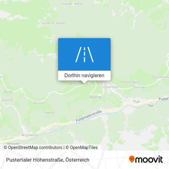Pustertaler Höhenstraße Karte