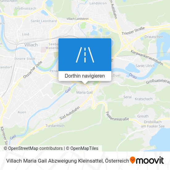 Villach Maria Gail Abzweigung Kleinsattel Karte