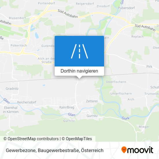 Gewerbezone, Baugewerbestraße Karte