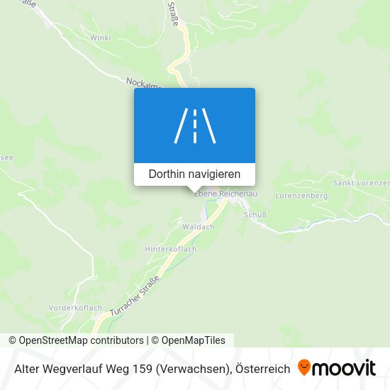 Alter Wegverlauf Weg 159 (Verwachsen) Karte