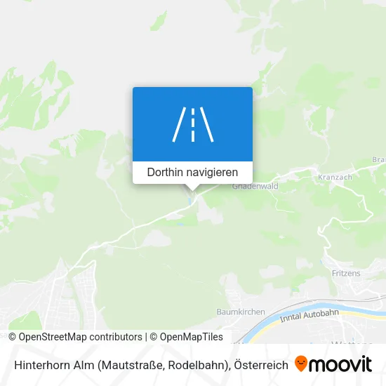 Hinterhorn Alm (Mautstraße, Rodelbahn) Karte