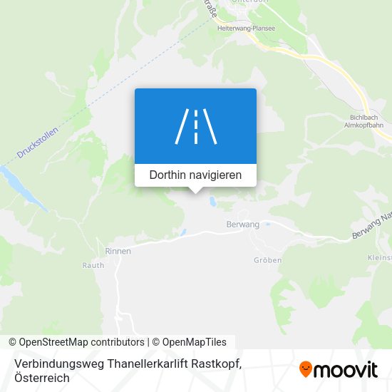 Verbindungsweg Thanellerkarlift Rastkopf Karte