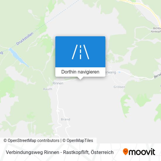 Verbindungsweg Rinnen - Rastkopflift Karte