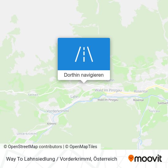 Way To Lahnsiedlung / Vorderkrimml Karte