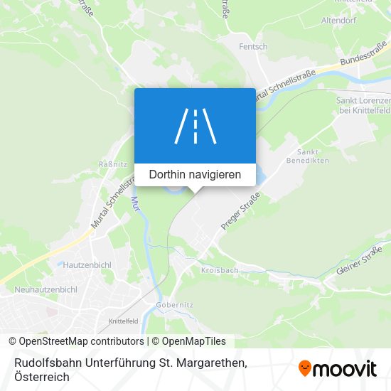 Rudolfsbahn Unterführung St. Margarethen Karte