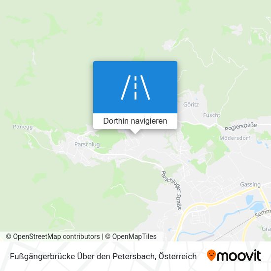 Fußgängerbrücke Über den Petersbach Karte