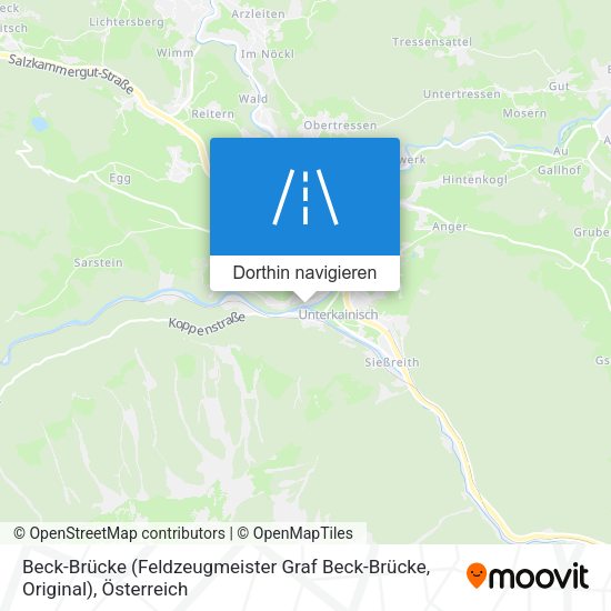 Beck-Brücke (Feldzeugmeister Graf Beck-Brücke, Original) Karte