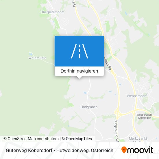 Güterweg Kobersdorf - Hutweidenweg Karte