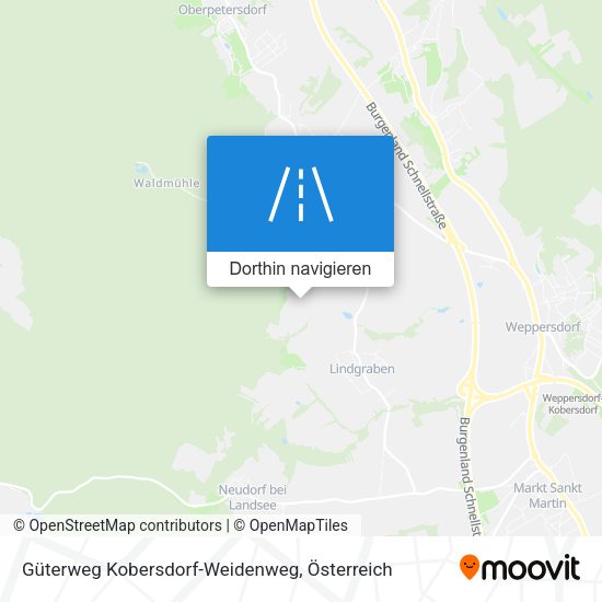 Güterweg Kobersdorf-Weidenweg Karte