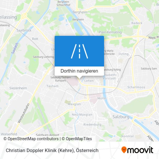 Christian Doppler Klinik (Kehre) Karte