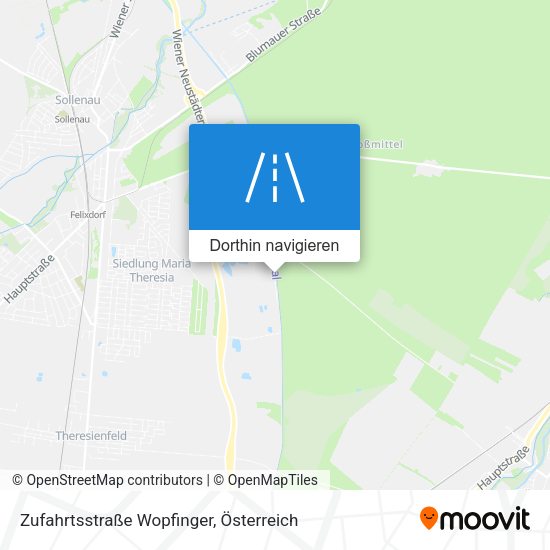 Zufahrtsstraße Wopfinger Karte
