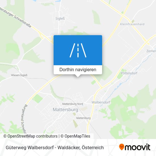 Güterweg Walbersdorf - Waldäcker Karte