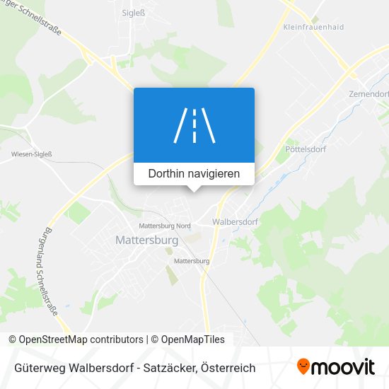 Güterweg Walbersdorf - Satzäcker Karte