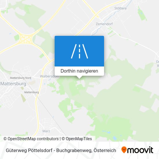 Güterweg Pöttelsdorf - Buchgrabenweg Karte