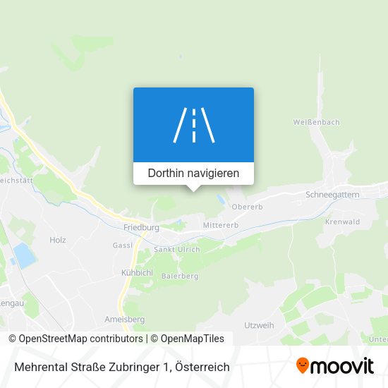 Mehrental Straße Zubringer 1 Karte