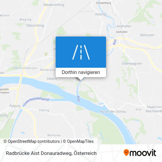 Radbrücke Aist Donauradweg Karte