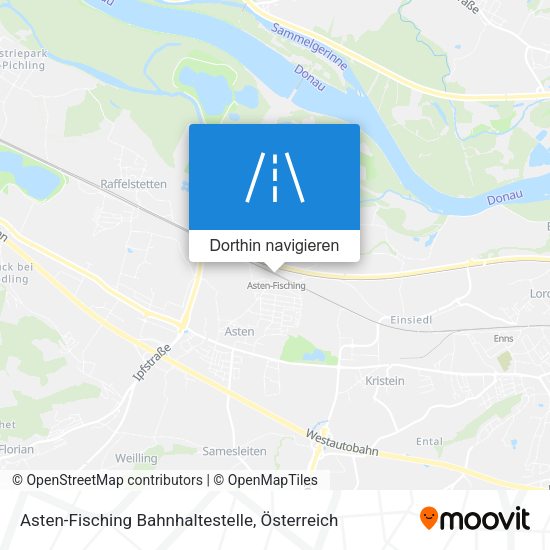 Asten-Fisching Bahnhaltestelle Karte
