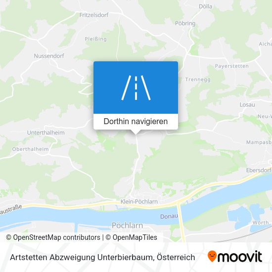 Artstetten Abzweigung Unterbierbaum Karte