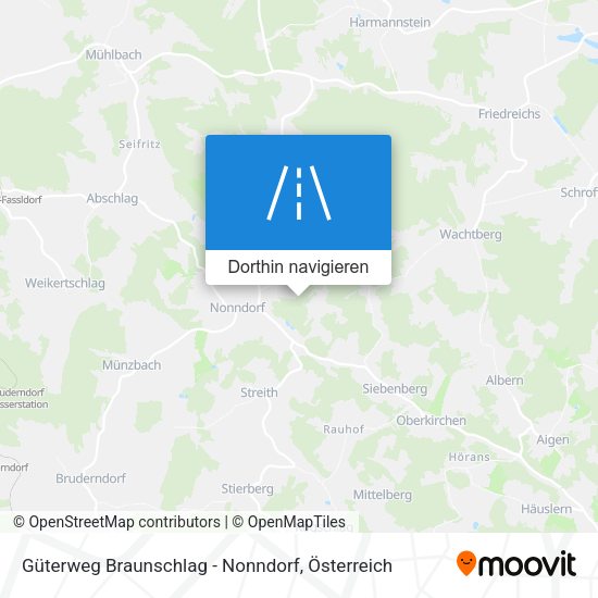 Güterweg Braunschlag - Nonndorf Karte
