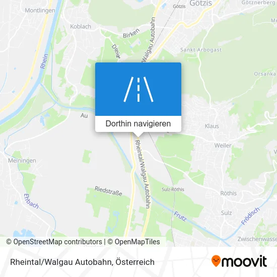 Rheintal/Walgau Autobahn Karte