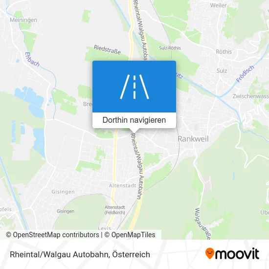 Rheintal/Walgau Autobahn Karte