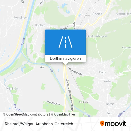 Rheintal/Walgau Autobahn Karte